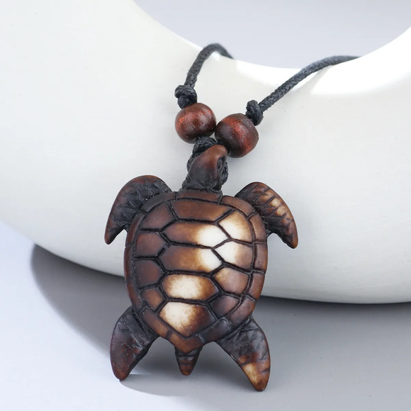 Hip-hop Vintage Style Ethnic Style Tortoise Resin  Unisex Pendant Necklace - Picture 1 of 2